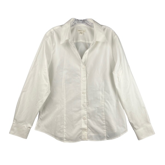 Coldwater Creek Tops - Coldwater Creek Long Sleeve Button Down Shirt Women's XL White Top